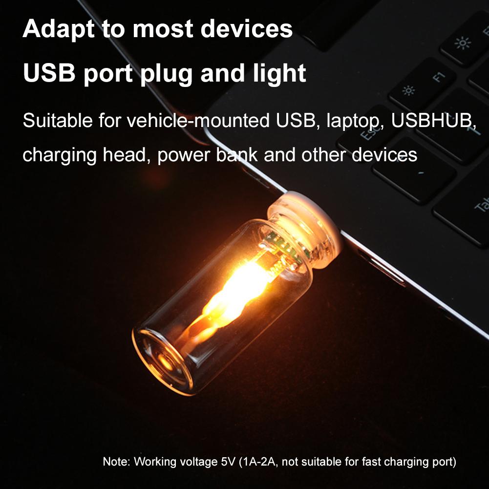 USB LED Flame Type Night Light - Sos Light Strobe 评论和价格